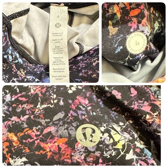 Lululemon Base Pace High-Rise Running Tight 25" Floral Spray Multi size 4 pants - Picture 7 of 15